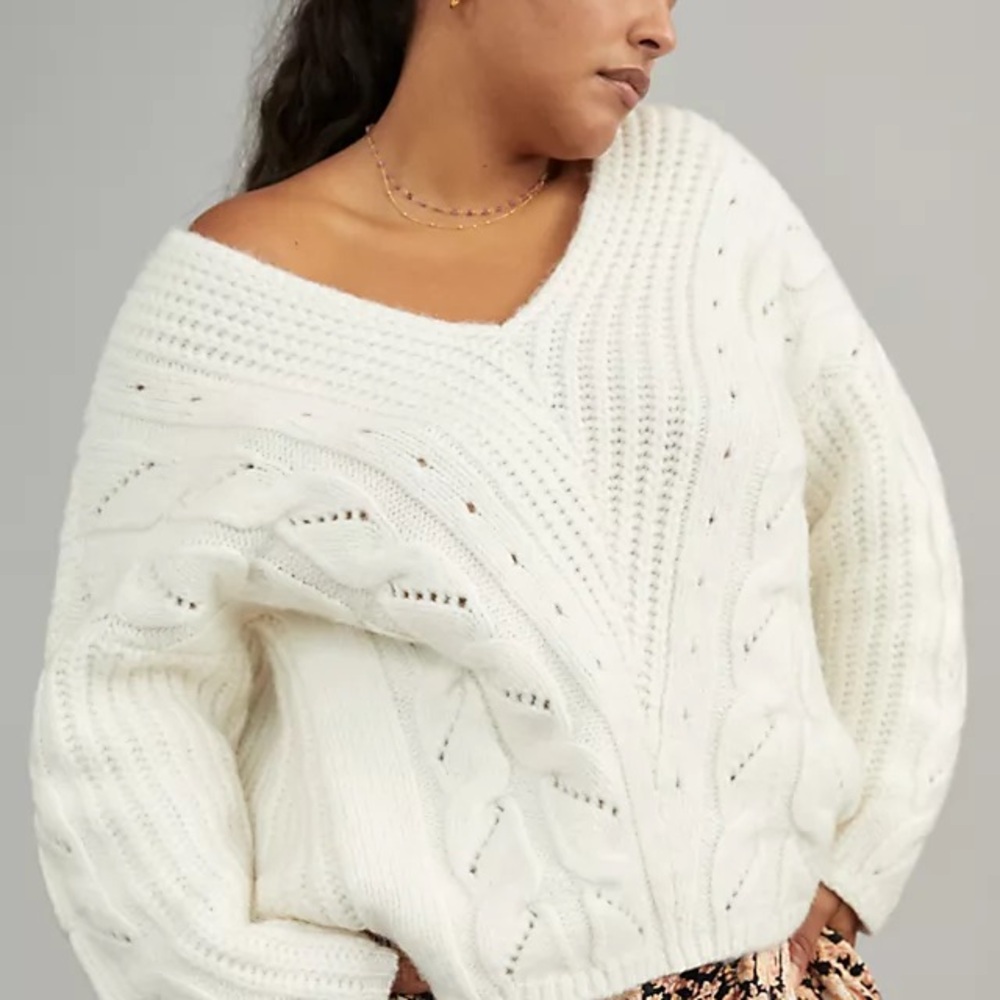 Anthropologie Ramona Cable Knit Sweater
